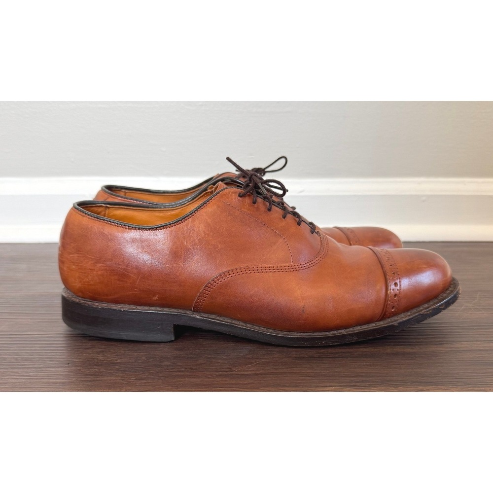 Allen Edmonds Wyngate Brown Cab Toe Brouge Oxford Dress Shoes 0454 Men's Sz 10Dβ